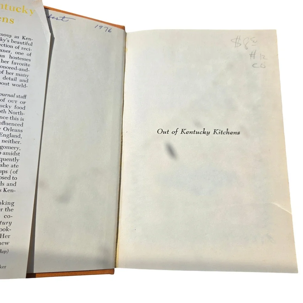 Out of Kentucky Kitchens Marion Flexner Bramhall House Hardcover Cookbook
